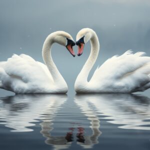 Swan couple lake